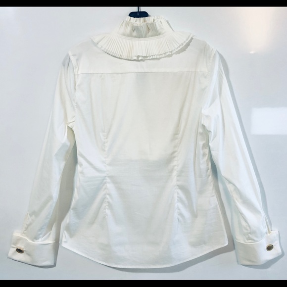 BCBG White Long Sleeve Blouse - Picture 2 of 7